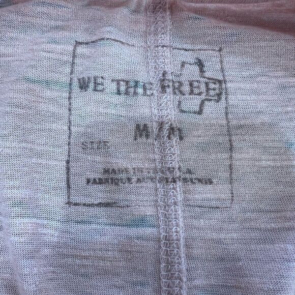 We The Free Salmon Pink Draped Layered Oversized Sweatshirt Top M Boho Artsy - Picture 6 of 11